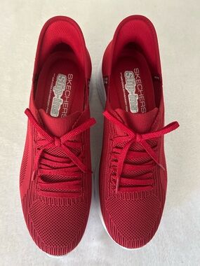 Skechers Slip-ins Ultra Flex 3.0 Heart Me Women's Size 10 Red Knit Sneakers Low
